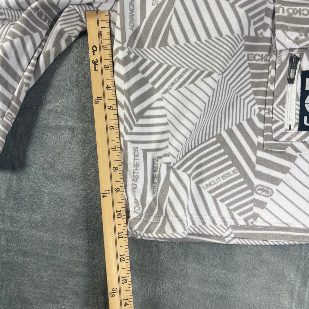 Ecko Unltd Men Fleece Cargo Shorts White Grey Geometric Take Flight Large NWT - Picture 5 of 10